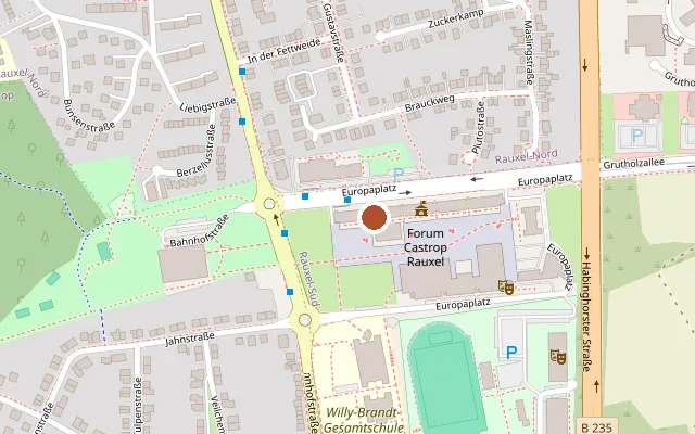 Map showing where Europahalle Castrop-Rauxel is