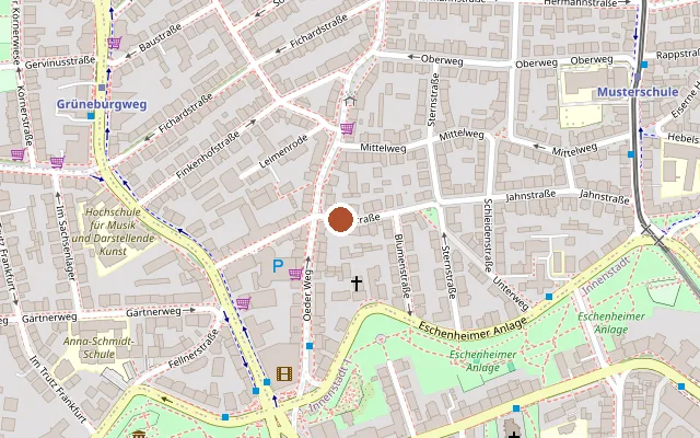 Map showing where Fraueninitiative Tangiert is