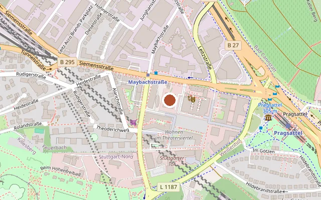 Map showing where Friedrichsbau Varieté is