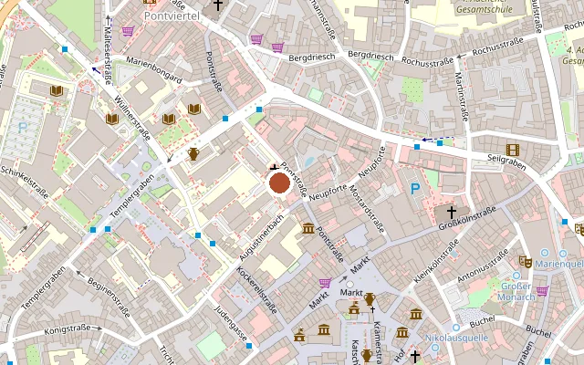 Map showing where Humboldt-Haus der RWTH Aachen is