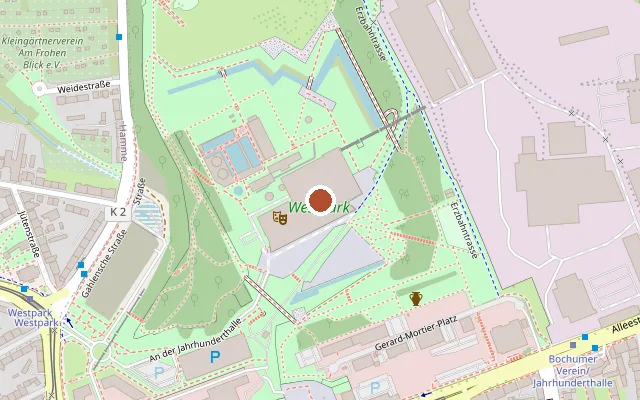 Map showing where Jahrhunderthalle is