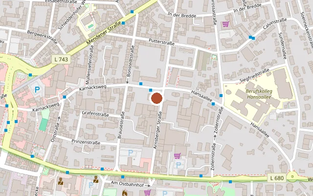 Map showing where Jugendzentrum Iserlohn is