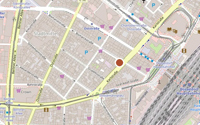 Map showing where K1 Club is