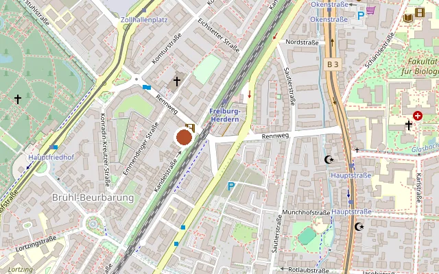 Map showing where Kino Kandelhof is