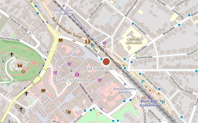 Map showing where Kinopolis Bonn is