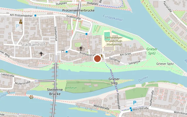Map showing where Kinos im Andreasstadel is
