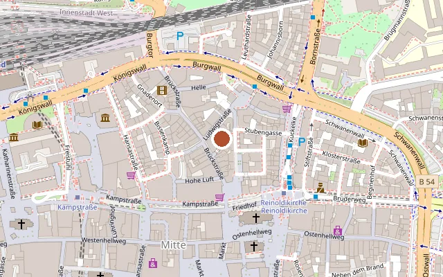Map showing where Konzerthaus Dortmund is