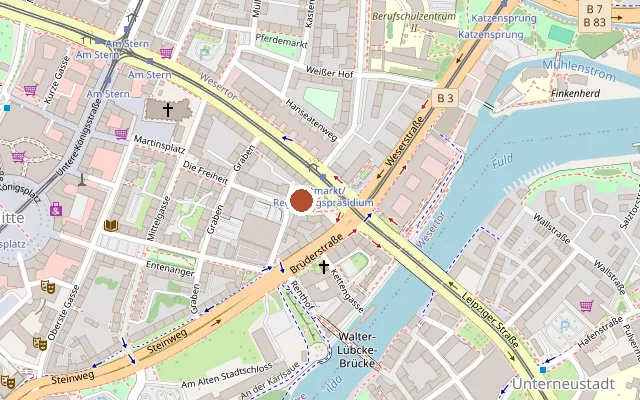 Map showing where La Cage Kassel is