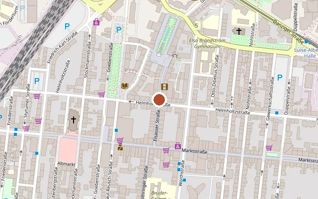 Map showing where Lichtburg Oberhausen is