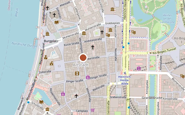 Map showing where Ludwigs Bier & Brot is