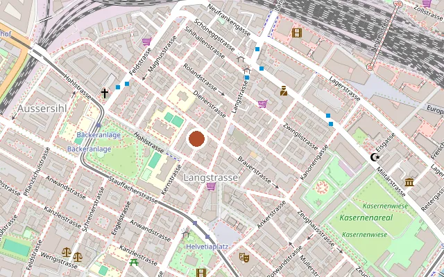 Map showing where Männerzone Shop is
