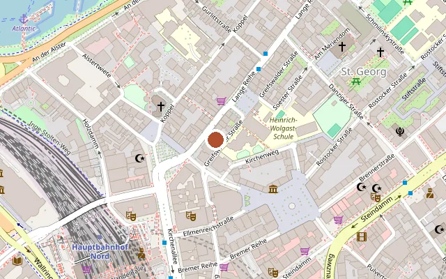 Map showing where M&V Gaststätte is