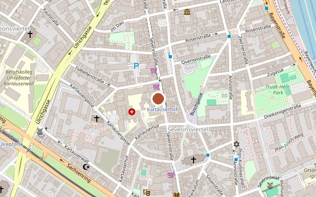 Map showing where Odeon is