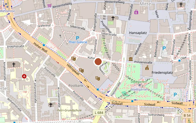Map showing where Opernhaus is