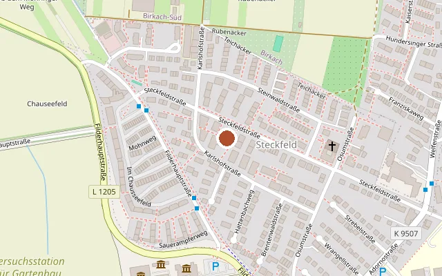 Map showing where Pflegeheim und Wohnquartier Steckfeld is