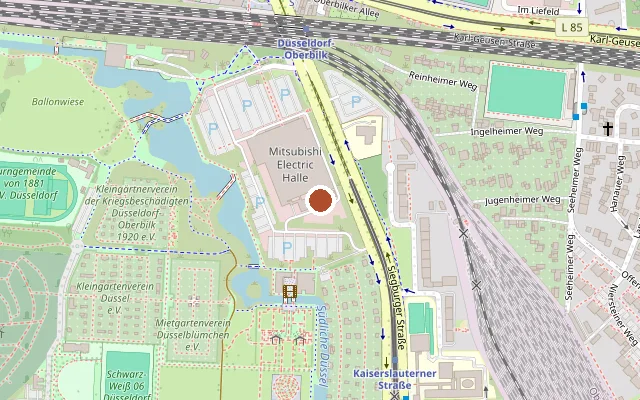 Map showing where Philipshalle is