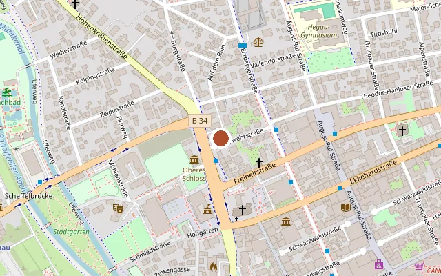 Map showing where pro familia Singen is