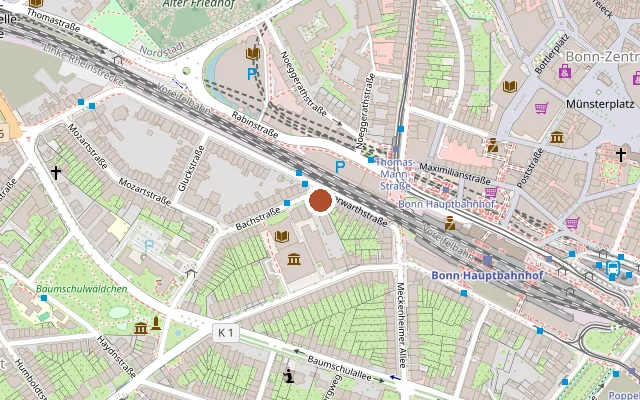 Map showing where Rhein-Sieg-Halle is