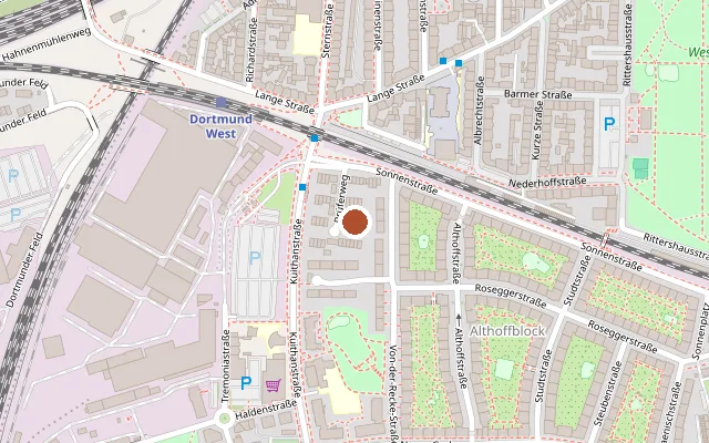 Map showing where RWE Forum Kino im U is