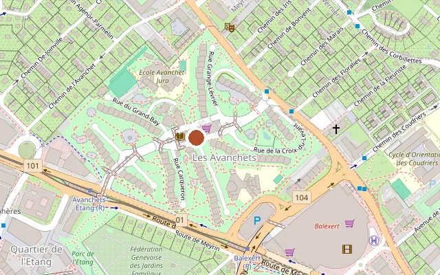 Map showing where Sauna les Avanchets is