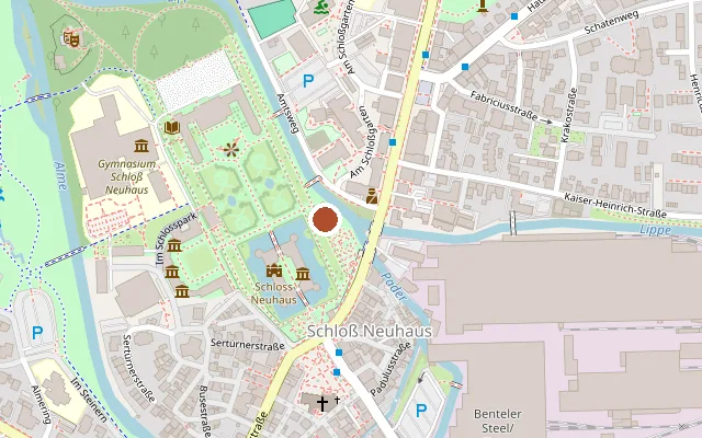 Map showing where Schlosshalle Paderborn is