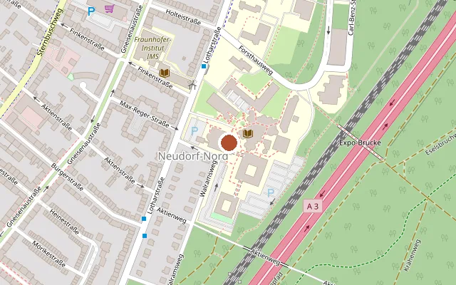 Map showing where SchwuBiLe-referat der Uni Duisburg-Essen is
