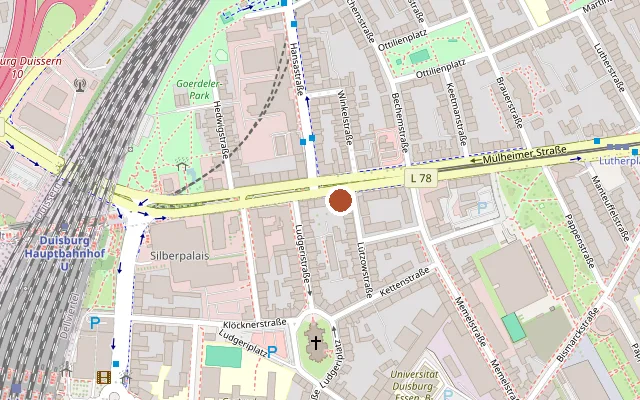 Map showing where Schwul-lesbische Sportgruppe Duisburg is