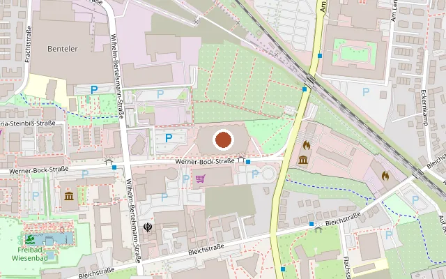 Map showing where Seidensticker Halle is