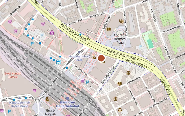 Map showing where Six Club Hannover is