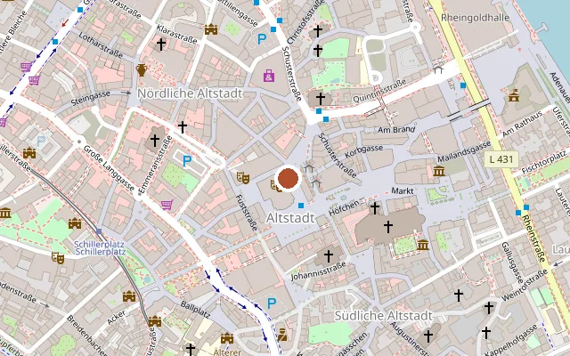 Map showing where Staatstheater Mainz is