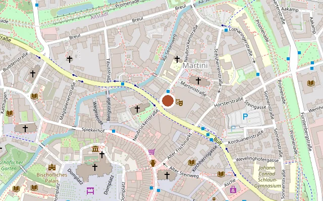 Map showing where Städtische Bühnen Münster is