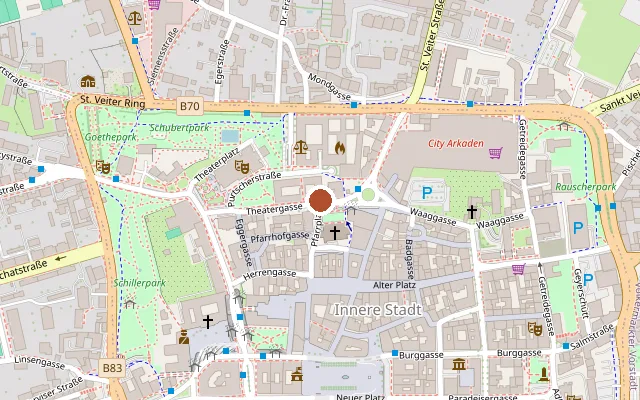 Map showing where Strass Lounge Bar is