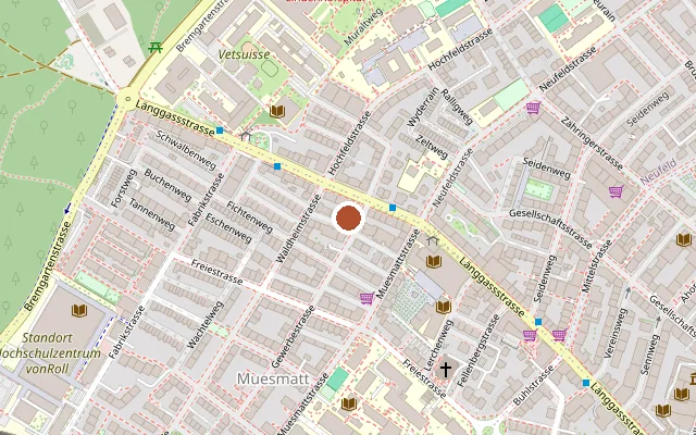 Map showing where Sundeck Sauna Bern is