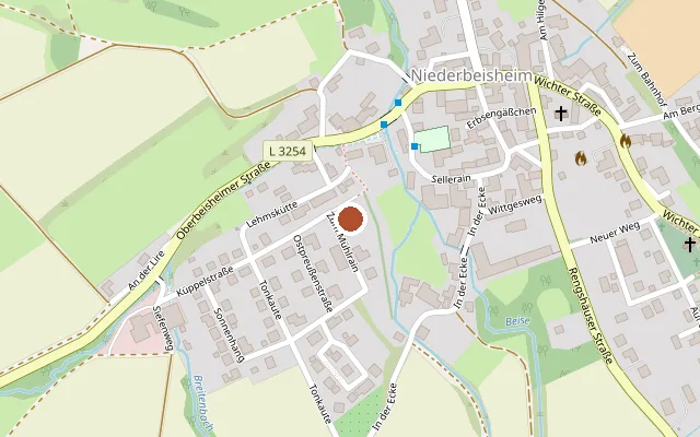 Map showing where Tagungshaus Mühlrain is