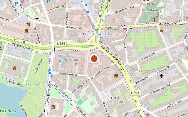 Map showing where Theater am Aegi is