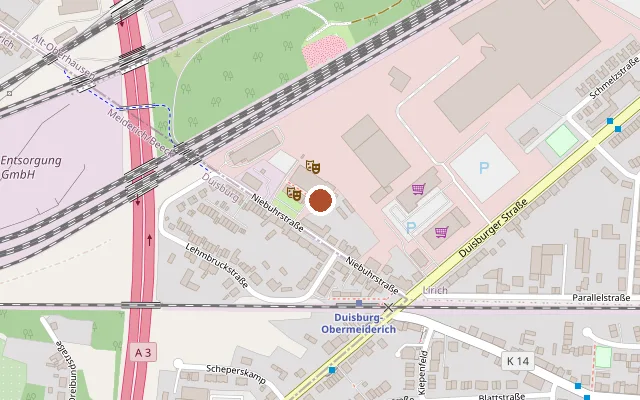 Map showing where Theater an der Niebuhrg is