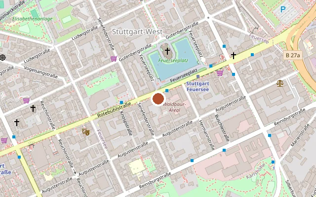 Map showing where Theater der Altstadt is