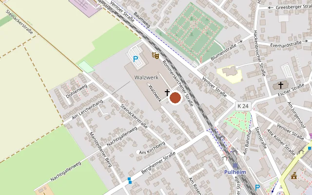 Map showing where Theater im Walzwerk is