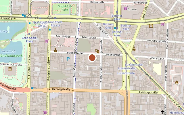 Map showing where Theater Stube is