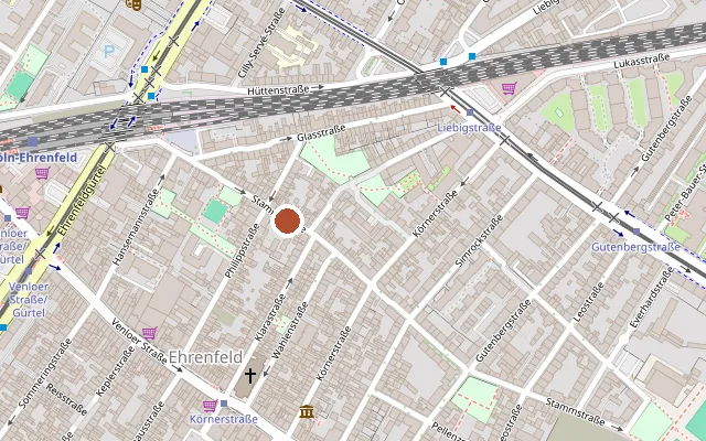 Map showing where Theaterhaus Köln is