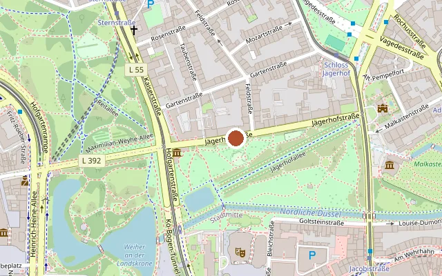 Map showing where Theatermuseum is