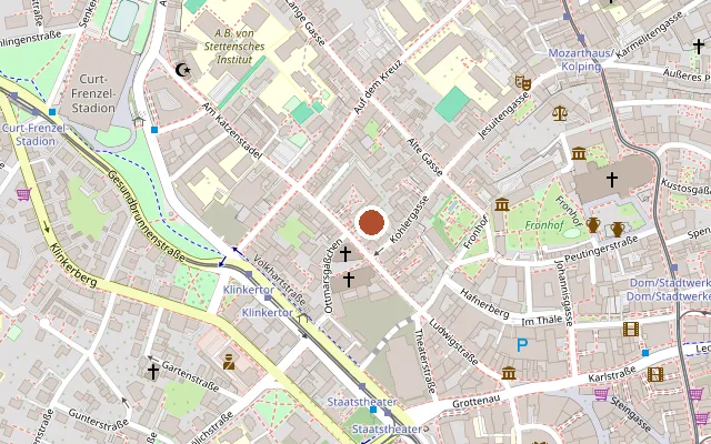 Map showing where Thorbräu Keller is