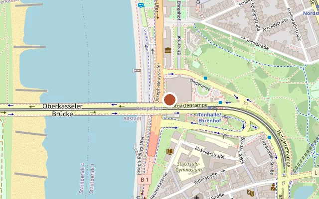 Map showing where Tonhalle is