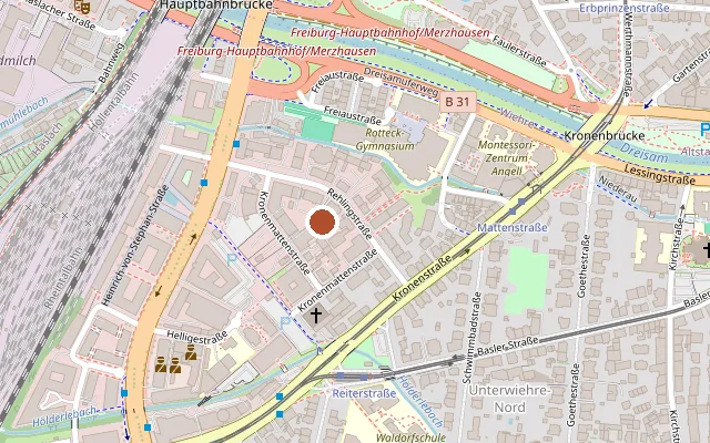 Map showing where TransAll e. V. Freiburg is