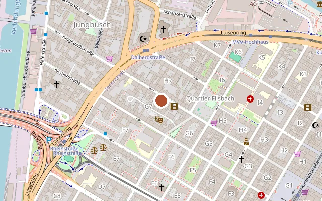 Map showing where Transtreff Mannheim is