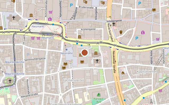 Map showing where VHS Forum Köln is