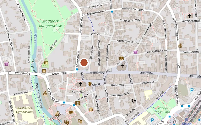 Map showing where Volksbank-Forum is