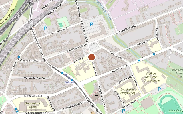 Map showing where Wanners Hallenbad is