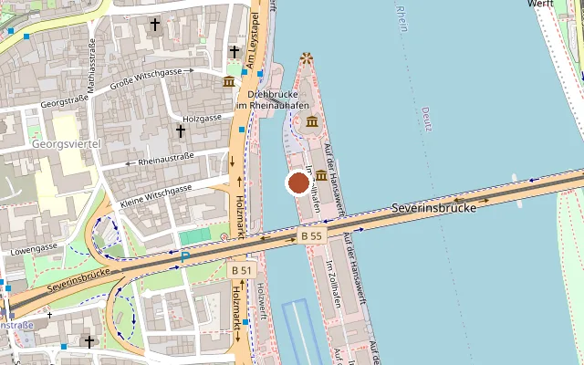 Map showing where Wartesaal im Zollhafen is