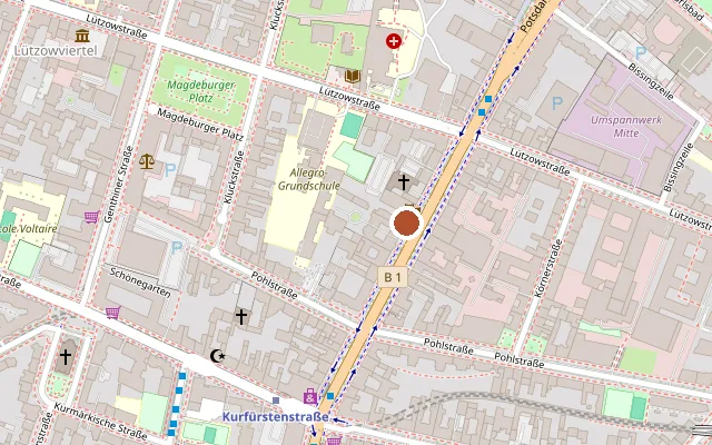 Map showing where Wintergarten is